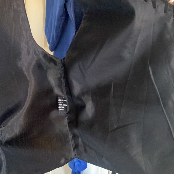 Genuine Leather Snap Front Braided Strap Detailed Vest with adjustable tie back - Picture 10 of 12